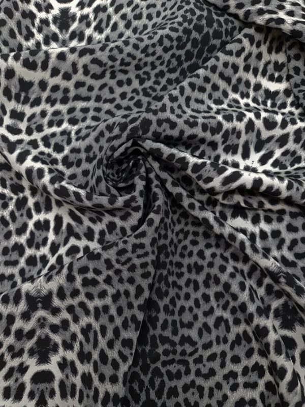 Crepe de chine maculato grigio