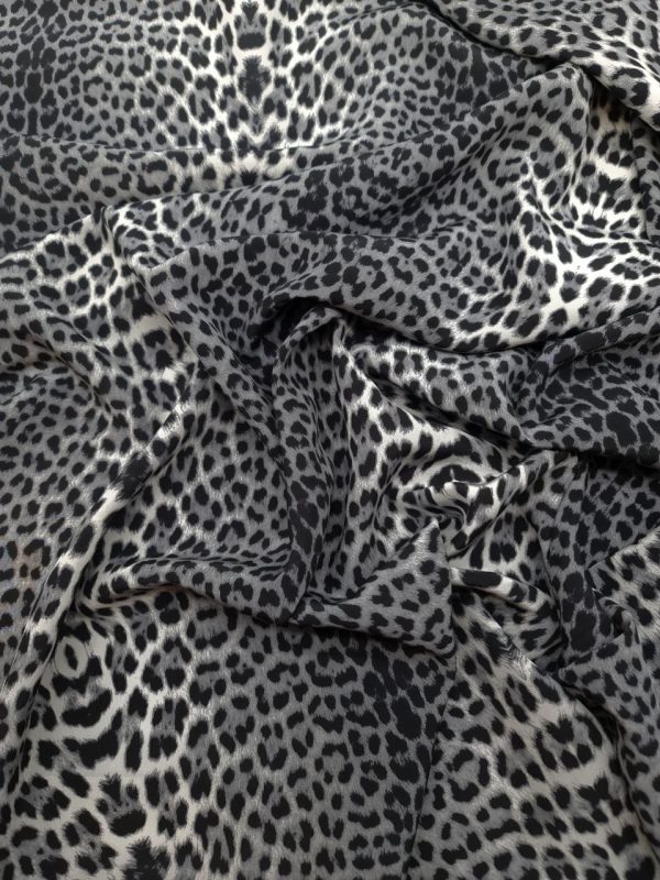 Crepe de chine maculato grigio - immagine 3